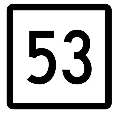 Connecticut State Highway 53 Sticker Decal R5087 Highway Route Sign