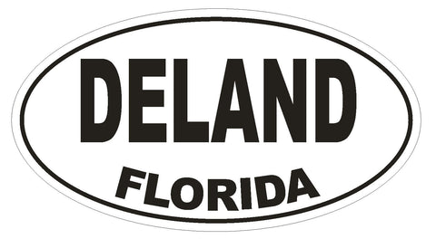 Deland Florida Oval Bumper Sticker or Helmet Sticker D1313 Euro Oval - Winter Park Products