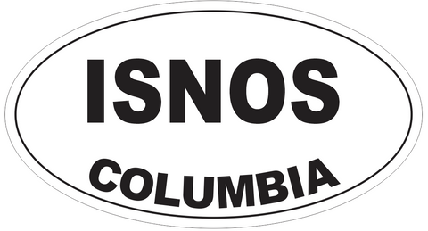 Isnos Columbia Oval Bumper Sticker or Helmet Sticker D4529