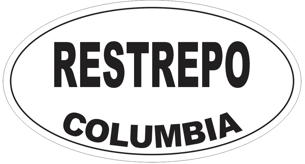 Restrepo Columbia Oval Bumper Sticker or Helmet Sticker D4574