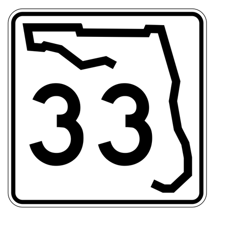 Florida State Road 33 Sticker Decal R1370 Highway Sign - Winter Park Products
