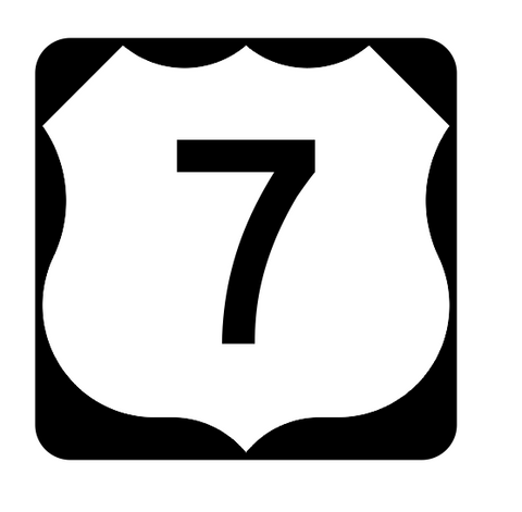 US Route 7 Sticker R1875 Highway Sign Road Sign - Winter Park Products