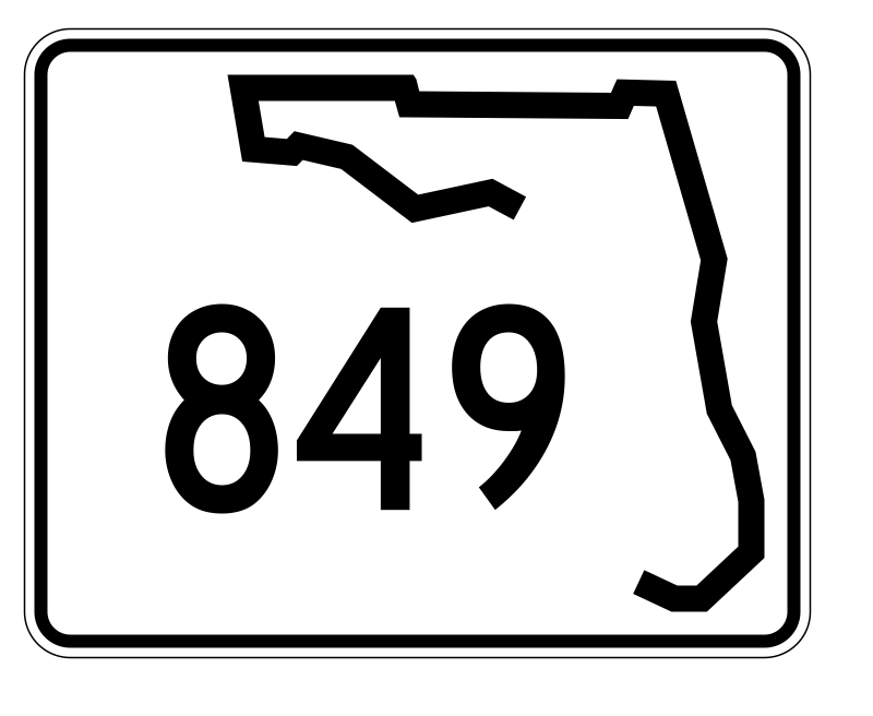 Florida State Road 849 Sticker Decal R1727 Highway Sign - Winter Park Products