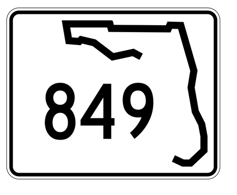 Florida State Road 849 Sticker Decal R1727 Highway Sign - Winter Park Products