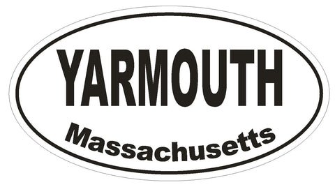 Yarmouth Massachusetts Oval Bumper Sticker or Helmet Sticker D1455 Euro Oval - Winter Park Products