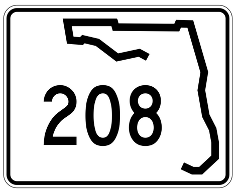 Florida State Road 208 Sticker Decal R1498 Highway Sign - Winter Park Products
