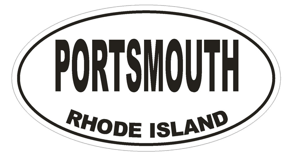 Portsmouth Rhode Island Oval Bumper Sticker or Helmet Sticker D1508 Euro Oval - Winter Park Products