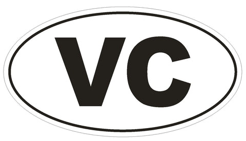 VC Saint Vincent Oval Bumper Sticker or Helmet Sticker D2020 Country Code - Winter Park Products