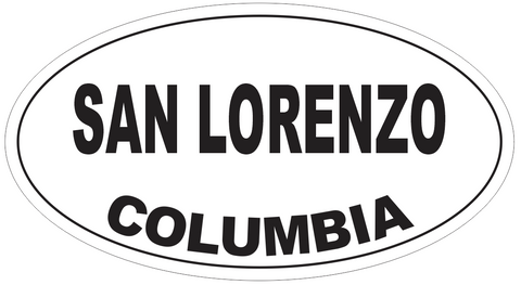 San Lorenzo Columbia Oval Bumper Sticker or Helmet Sticker D5477