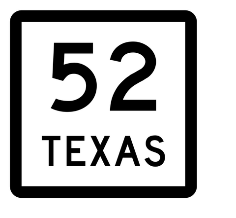 Texas State Highway 52 Sticker Decal R2353 Highway Sign - Winter Park Products