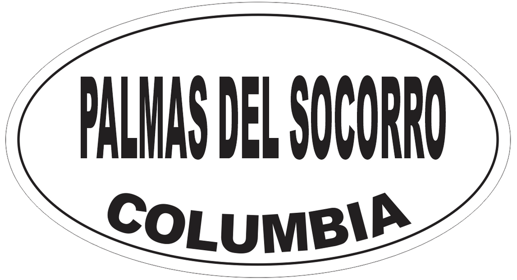Palmas del Socorro Columbia Oval Bumper Sticker or Helmet Sticker D6005