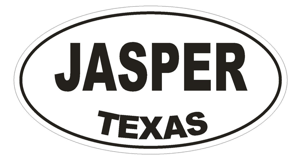 Jasper Texas Oval Bumper Sticker or Helmet Sticker D1396 Euro Oval - Winter Park Products
