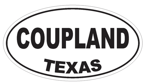 Coupland Texas Oval Bumper Sticker or Helmet Sticker D3298 Euro Oval - Winter Park Products