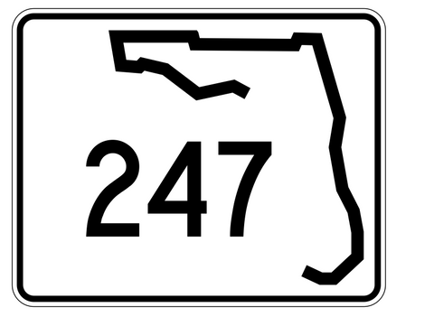 Florida State Road 247 Sticker Decal R1512 Highway Sign - Winter Park Products