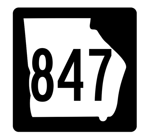 Georgia State Route 847 Sticker R4098 Highway Sign Road Sign Decal