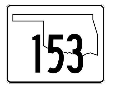 Oklahoma State Highway 153 Sticker Decal R5714 Highway Route Sign