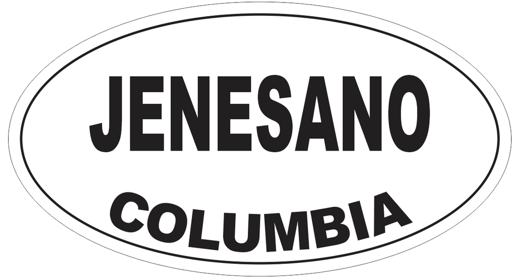 Jenesano Columbia Oval Bumper Sticker or Helmet Sticker D4777