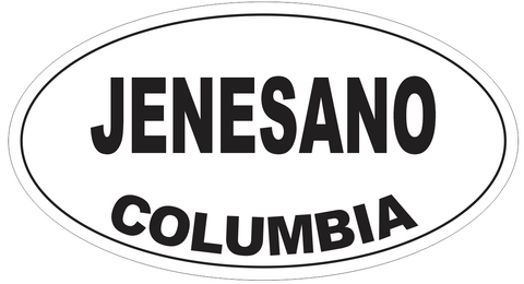Jenesano Columbia Oval Bumper Sticker or Helmet Sticker D4777