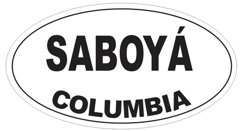 Saboya Columbia Oval Bumper Sticker or Helmet Sticker D4345