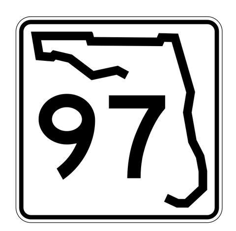 Florida State Road 97 Sticker Decal R1427 Highway Sign - Winter Park Products