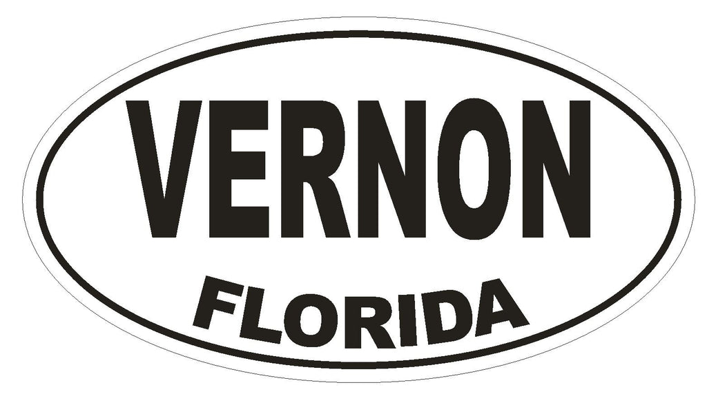 Vernon Florida Oval Bumper Sticker or Helmet Sticker D1351 Euro Oval - Winter Park Products