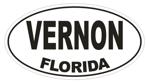 Vernon Florida Oval Bumper Sticker or Helmet Sticker D1351 Euro Oval - Winter Park Products