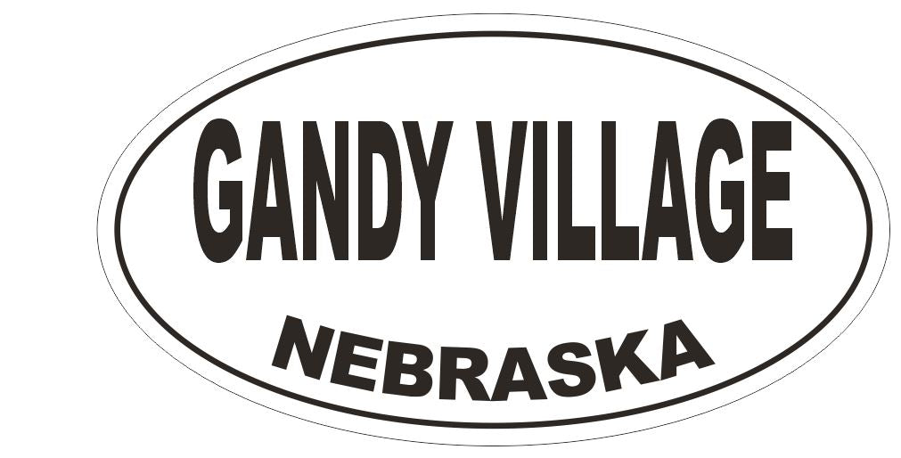 Gandy Village Nebraska Oval Bumper Sticker or Helmet Sticker D5055 Oval