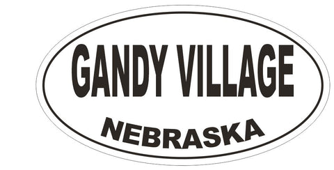 Gandy Village Nebraska Oval Bumper Sticker or Helmet Sticker D5055 Oval