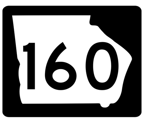 Georgia State Route 160 Sticker R3826 Highway Sign