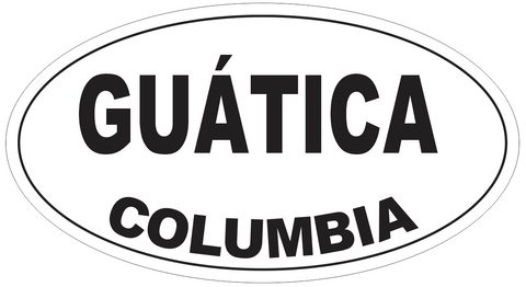 Guatica Columbia Oval Bumper Sticker or Helmet Sticker D4647