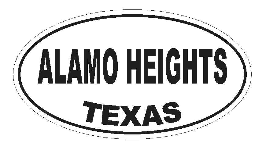 Alamo Heights Texas Oval Bumper Sticker or Helmet Sticker D3148 Euro Oval - Winter Park Products