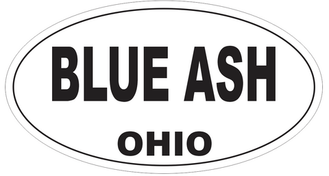 Blue Ash Ohio Oval Bumper Sticker or Helmet Sticker D6040