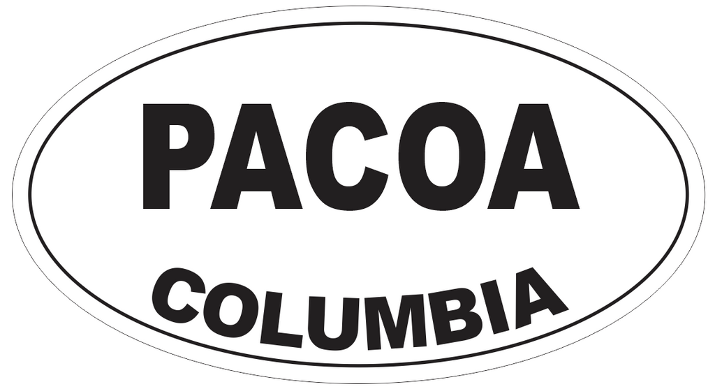 Pacoa Columbia Oval Bumper Sticker or Helmet Sticker D4751