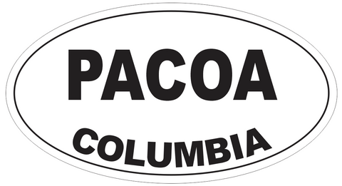 Pacoa Columbia Oval Bumper Sticker or Helmet Sticker D4751