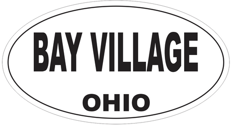 Bay Village Ohio Oval Bumper Sticker or Helmet Sticker D6029