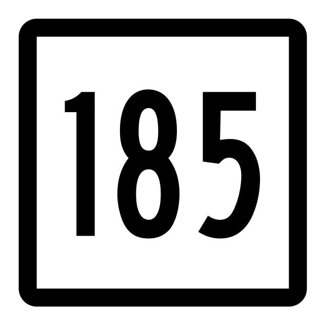 Connecticut State Highway 185 Sticker Decal R5195 Highway Route Sign