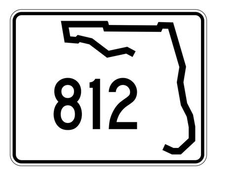 Florida State Road 812 Sticker Decal R1708 Highway Sign - Winter Park Products