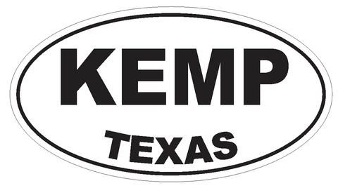 Kemp Texas Oval Bumper Sticker or Helmet Sticker D3543 Euro Oval - Winter Park Products