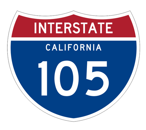 Interstate 105 Sticker Decal R973 Highway Sign California - Winter Park Products