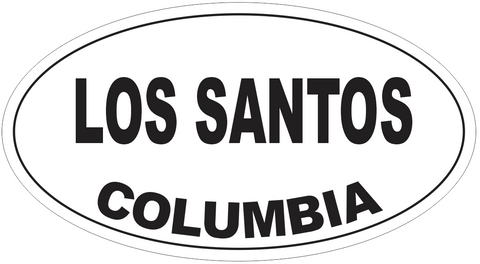 Los Santos Columbia Oval Bumper Sticker or Helmet Sticker D5499