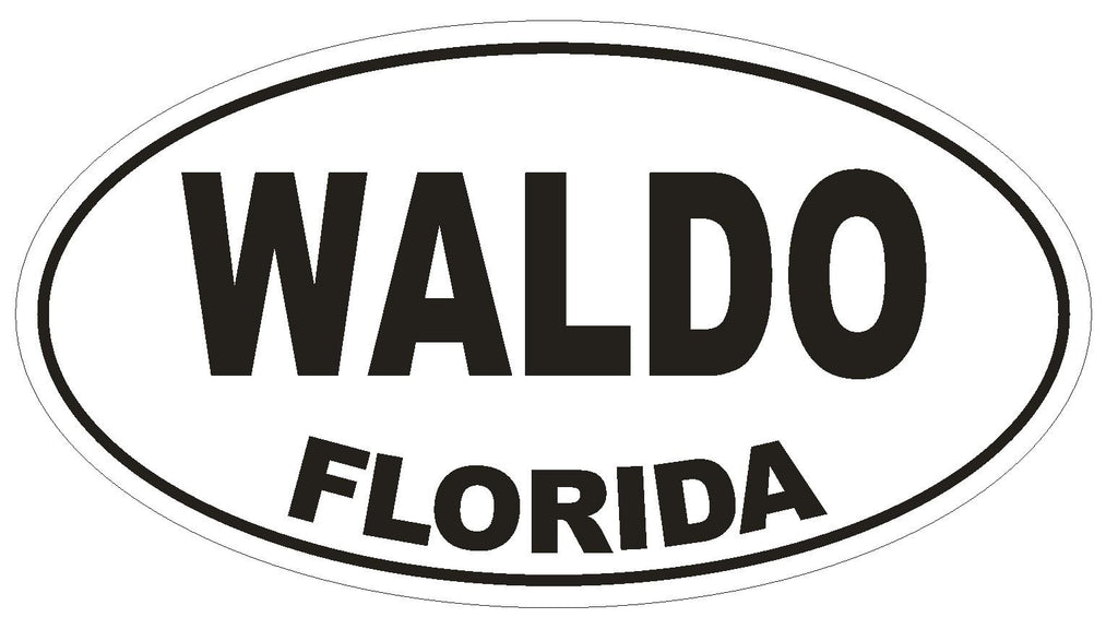 Waldo Florida Oval Bumper Sticker or Helmet Sticker D1353 Euro Oval - Winter Park Products