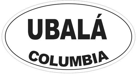 Ubala Columbia Oval Bumper Sticker or Helmet Sticker D4503
