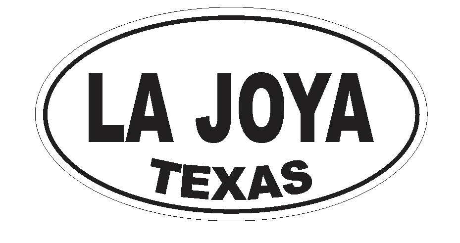 La Joya Texas Oval Bumper Sticker or Helmet Sticker D3610 Euro Oval - Winter Park Products