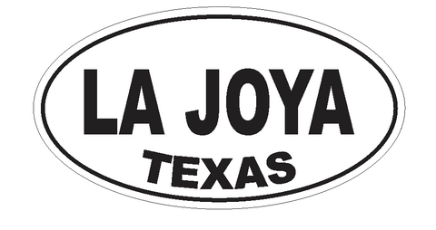 La Joya Texas Oval Bumper Sticker or Helmet Sticker D3610 Euro Oval - Winter Park Products