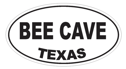 Bee Cave Texas Oval Bumper Sticker or Helmet Sticker D3195 Euro Oval - Winter Park Products