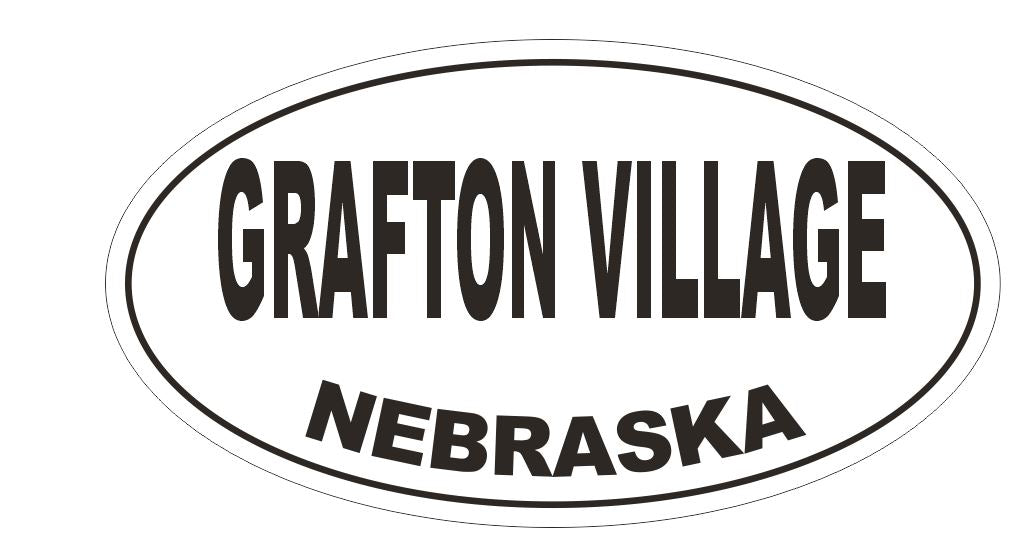 Grafton Village Oval Bumper Sticker or Helmet Sticker Oval D5049