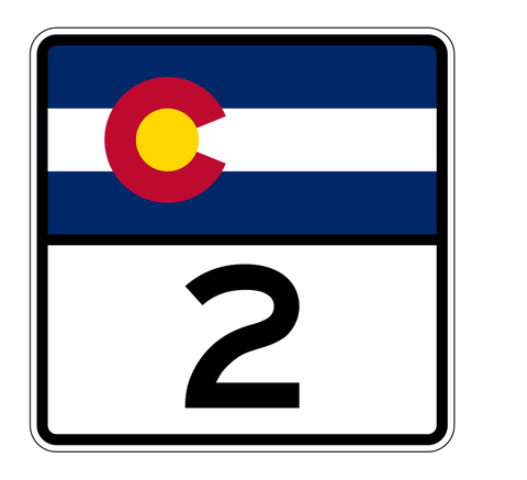 Colorado State Highway 2 Sticker Decal R1774 Highway Sign - Winter Park Products