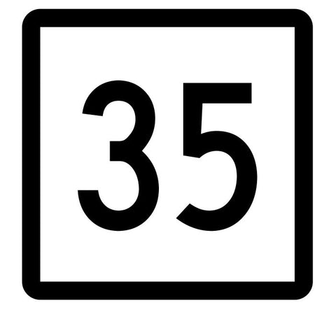 Connecticut State Highway 35 Sticker Decal R5077 Highway Route Sign