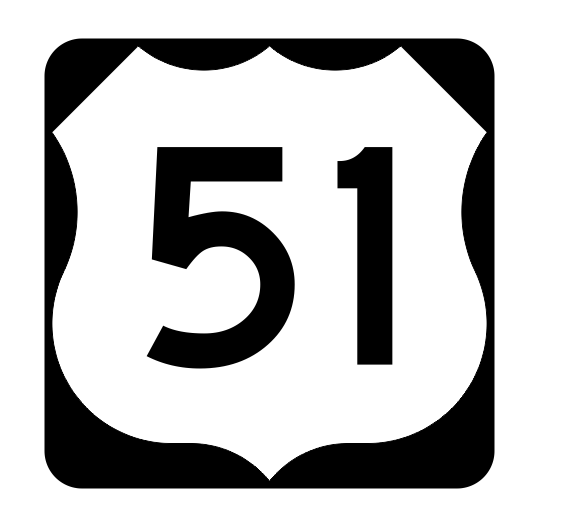 US Route 51 Sticker R1912 Highway Sign Road Sign - Winter Park Products