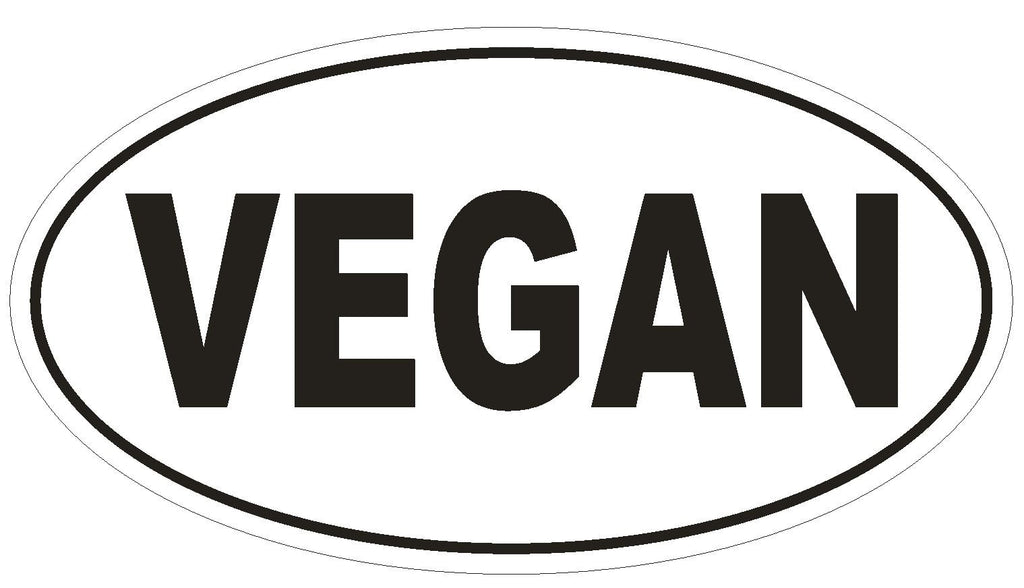 VEGAN Oval Bumper Sticker or Helmet Sticker D539 Laptop Cell Euro Oval - Winter Park Products